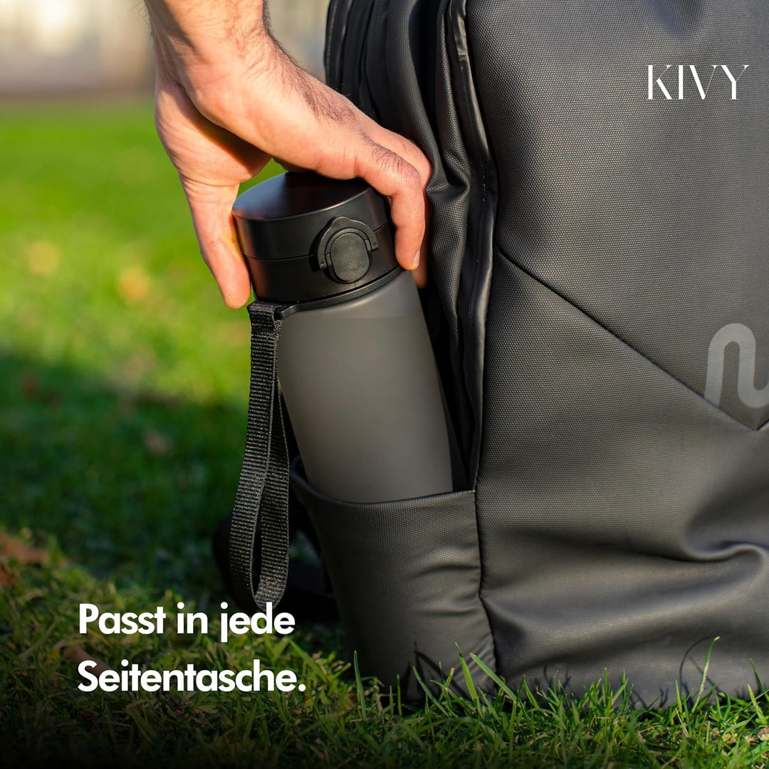 KIVY Trinkflasche 650ml [BPA FREI] Auslaufsicher &amp; Spülmaschinenfest - Wasserflasche für Kinder &amp; Er