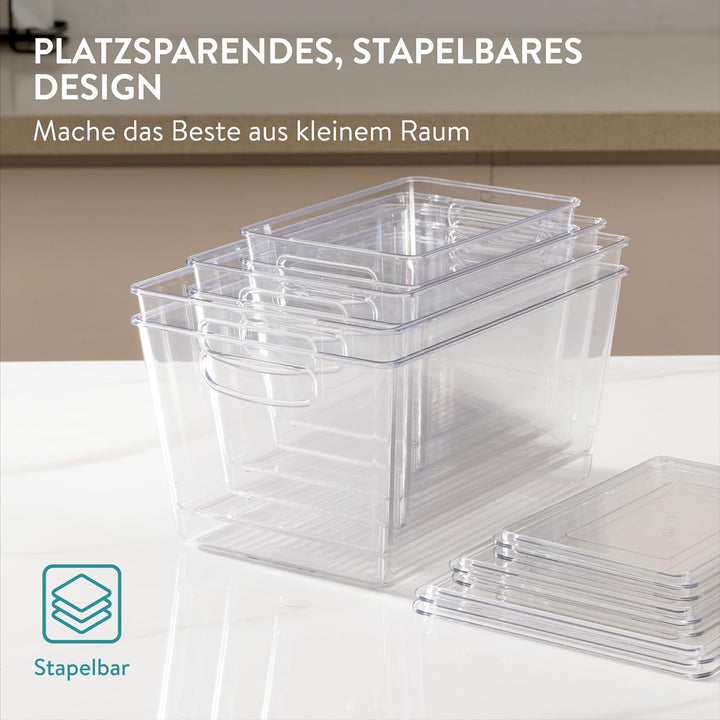 Navaris 6er Set Kühlschrank Organizer aus Kunststoff - 6x Aufbewahrungsbox für den Kühlschrank - Küh