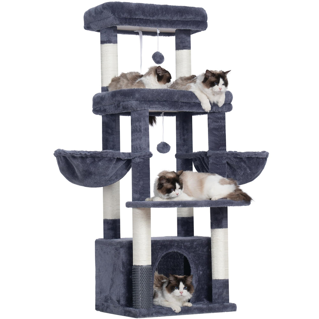 Hey-brother Kratzbaum, Katzenbaum für Grosskatze und Maine-Coon-Katzen, mehrstöckiger Stabil Katzenk