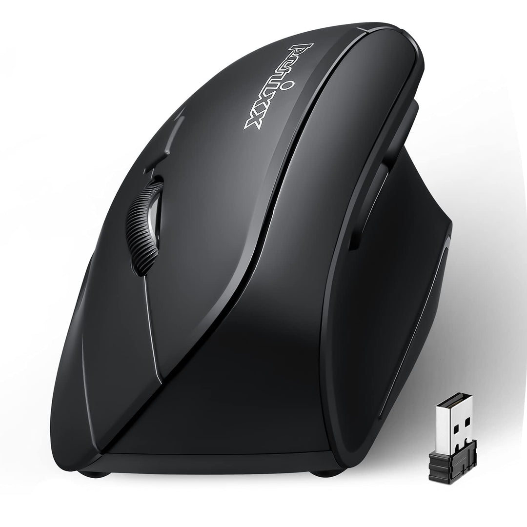 Perixx PERIMICE-715 II Ergonomische Vertikale Maus Kabellos 2,4 GHz ohne Kabel - Funk 2, 4 Ghz, ohne