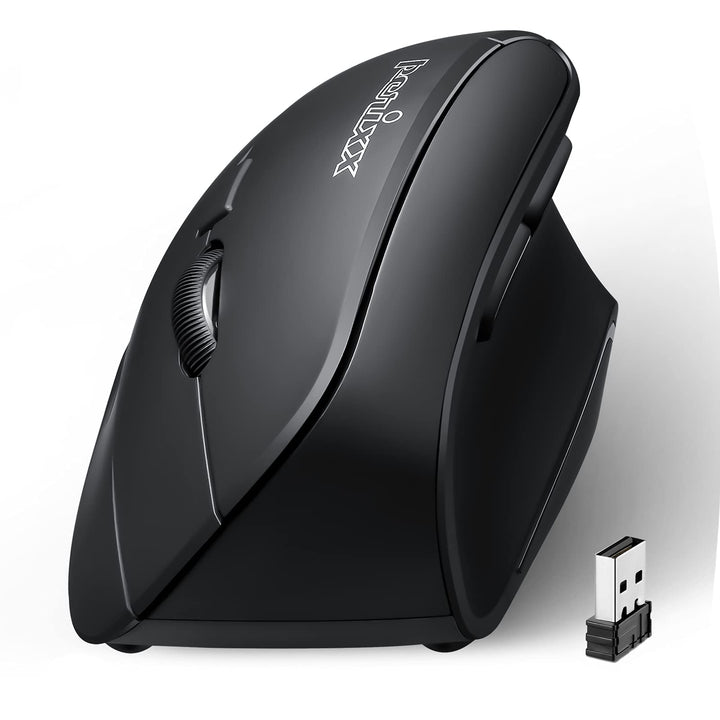Perixx PERIMICE-715 II Ergonomische Vertikale Maus Kabellos 2,4 GHz ohne Kabel - Funk 2, 4 Ghz, ohne