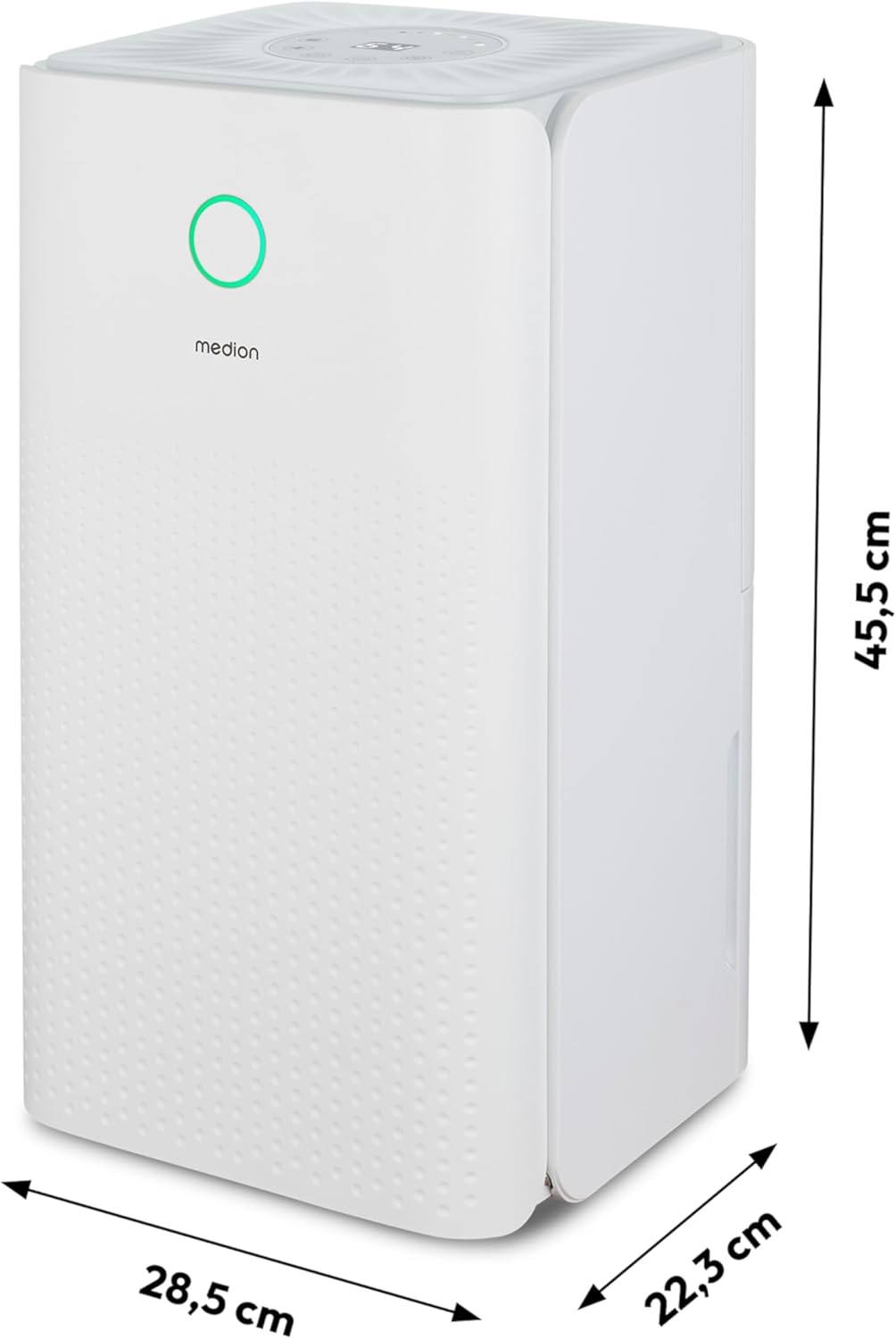 MEDION DH10 Luftentfeuchter elektrisch (bis zu 50m³ (15m²), 12Liter/24h, 38db leise, elektrischer Ra