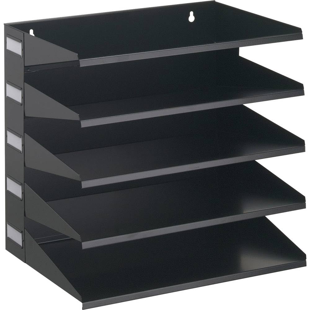 Durable Sortierreck (mit 5 Ablagefächern), für Tisch oder Wand, schwarz, 336001 Schwarz 5 Fächer, Sc