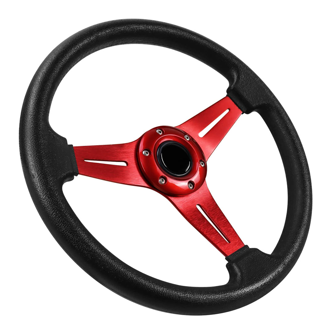 Acclcors Universal Rennlenkrad, Drifting-Lenkrad,Gaming Lenkrad 13.6" 6 Schrauben Grip Vinyl Leder m