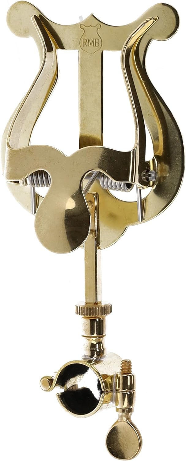 Gewa 730567 Marschnotenhalter Trompete kleine Lyra, Scharnierring 14mm, Messing Trompete 1 Drücker m