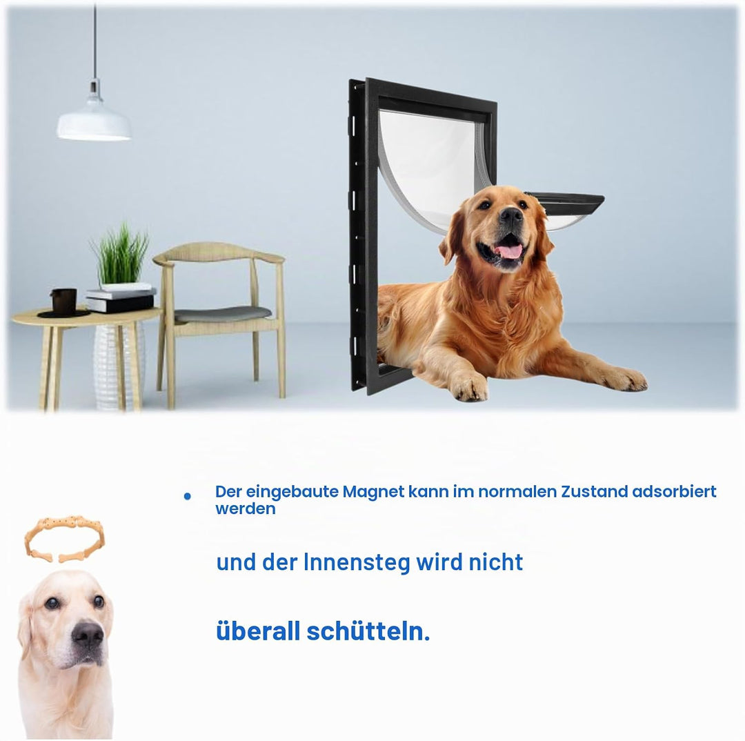 Hundeluke, Grosse Hundeklappe, Abnehmbare Installation Haustiertüre Eingebauter Magnet für Innen- od
