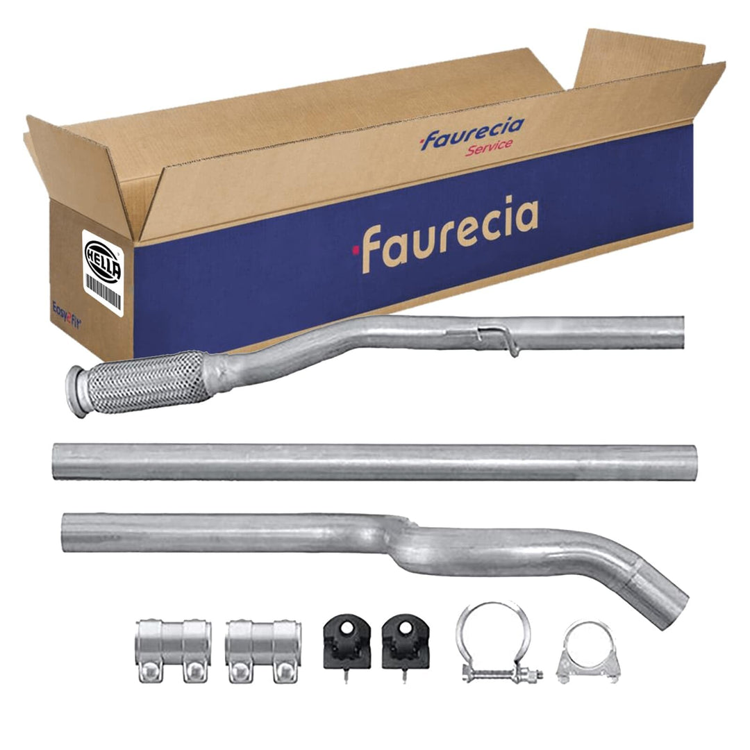 HELLA 8LA 366 002-781 Abgasrohr - Easy2Fit® Kit - mitte - dreiteilig - Set mit Anbauteilen