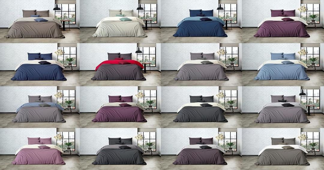 MISTRAL HOME Uni Einfarbig Wende Bettwäsche Edel Perkal 100% Ägyptische Baumwolle, Farbe:Shale Taupe