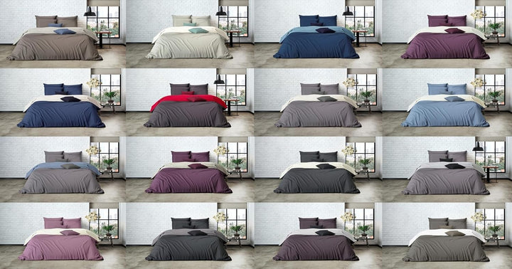 MISTRAL HOME Uni Einfarbig Wende Bettwäsche Edel Perkal 100% Ägyptische Baumwolle, Farbe:Shale Taupe