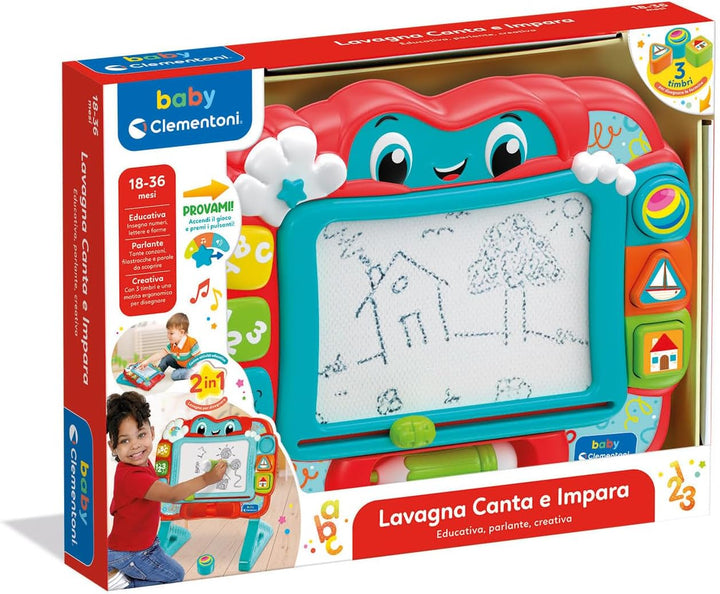 Clementoni Baby 17955 Magnetische Tafel zum Singen und Lernen für Kinder, 18-36 Monate, Lernzentrum