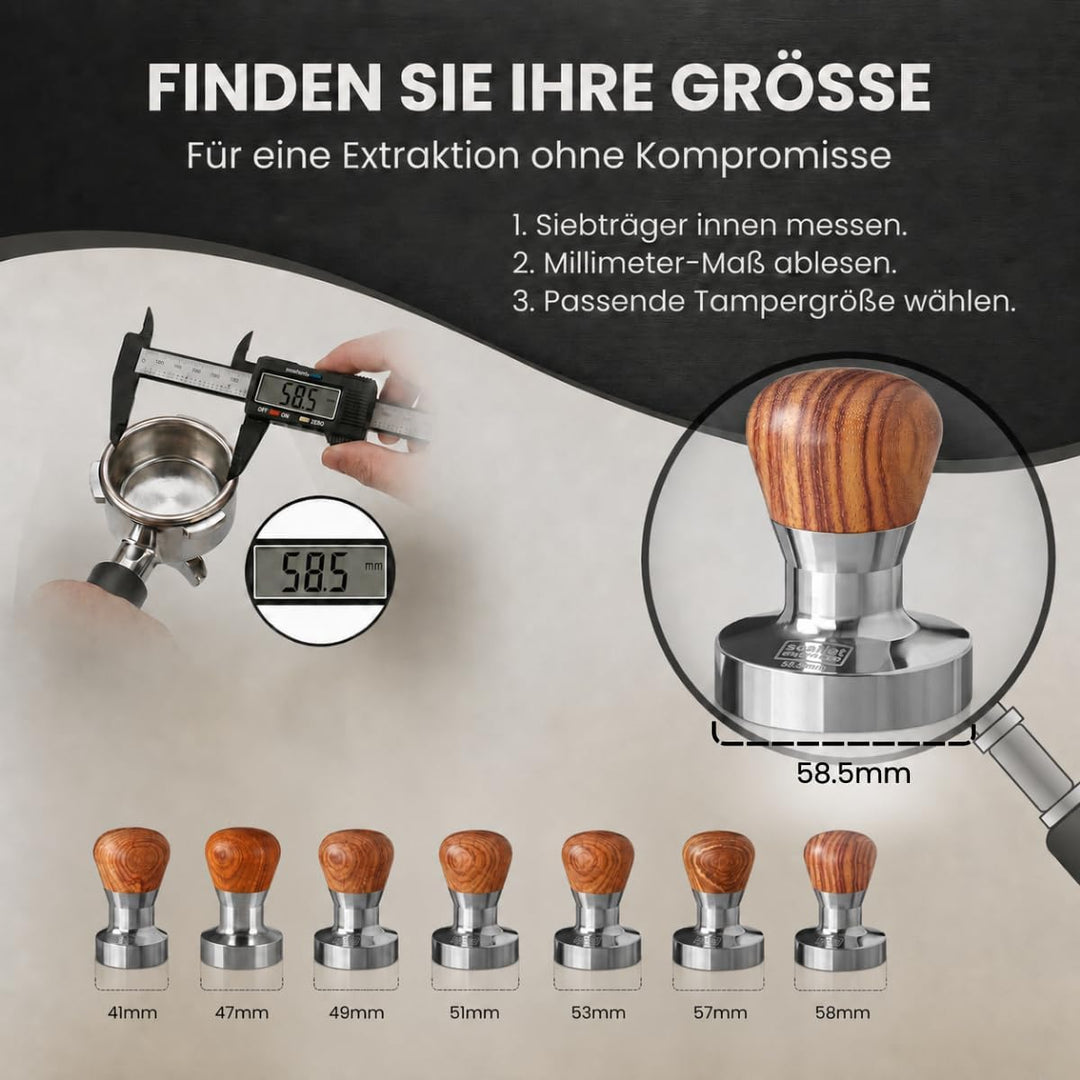 scarlet espresso | Tamper »Passion« für Barista; mit ergonomischem PVC- oder Edelholzgriff nach Wahl