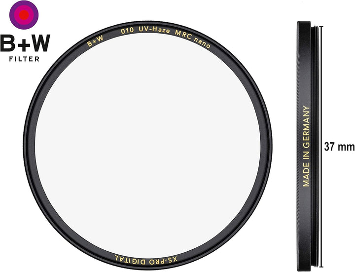 B+W UV-Haze- und Schutz-Filter (37mm, MRC Nano, XS-Pro, 16x vergütet, slim, Premium) 37 mm XS-PRO (S