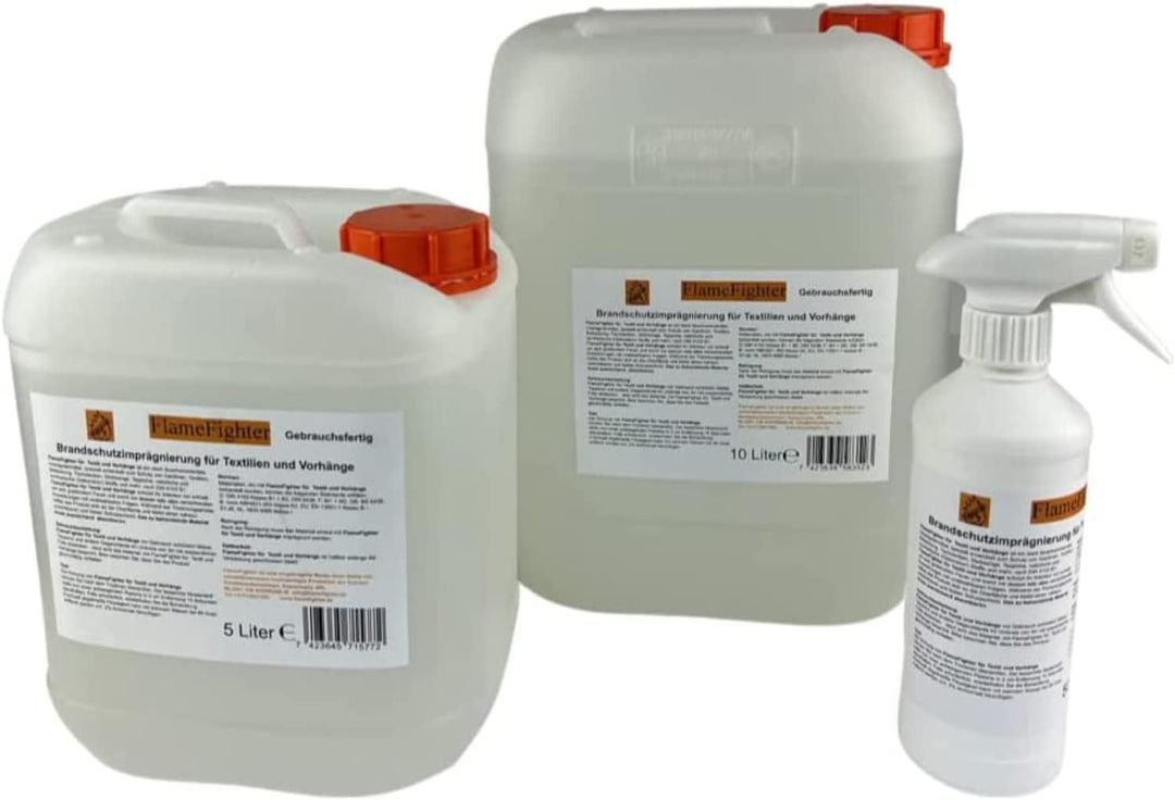 FlameFighter - 5 Liter Brandschutzimprägnierung Textilien und Vorhänge - Brandausbreitungstest besta