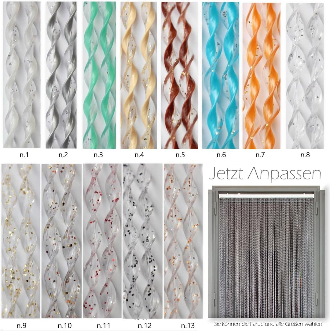 Vorhang/Fliegengitter, PVC, Modell 21, Alu-Stangen, in Italien hergestellt, Masse (Standard oder mas
