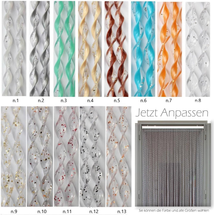 Vorhang/Fliegengitter, PVC, Modell 21, Alu-Stangen, in Italien hergestellt, Masse (Standard oder mas