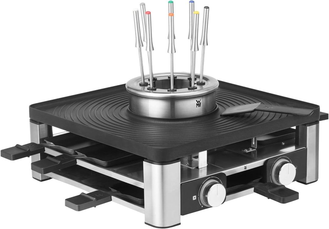 WMF Lumero 3in1 Gourmet Station für 8 Personen, Raclette Grill Fondue, elektrisch, Temperaturregulie
