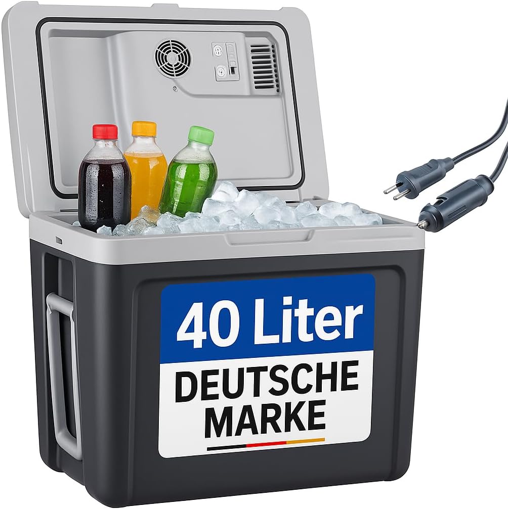 TOM 2in1 XXL Kühlbox 40l mit Kühl- und Heizfunktion – elektrische Coolbox mit Rollen – 230V & 12V St