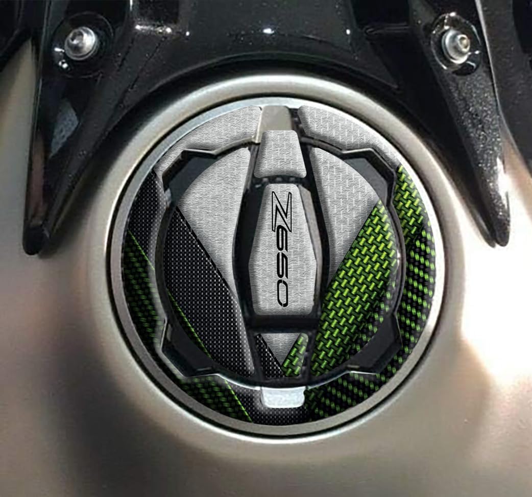Paraserbatoio Kunstharz-Aufkleber, 3D-Effekt, kompatibel mit Kawasaki Z650 (Pearl Blizzard White - M