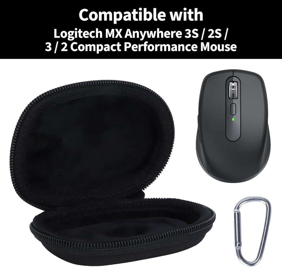 Peyyargo Hart Schutzhülle kompatibel mit Logitech MX Anywhere 3S 3 2S 2 Compact Maus Schwarz, Schwar