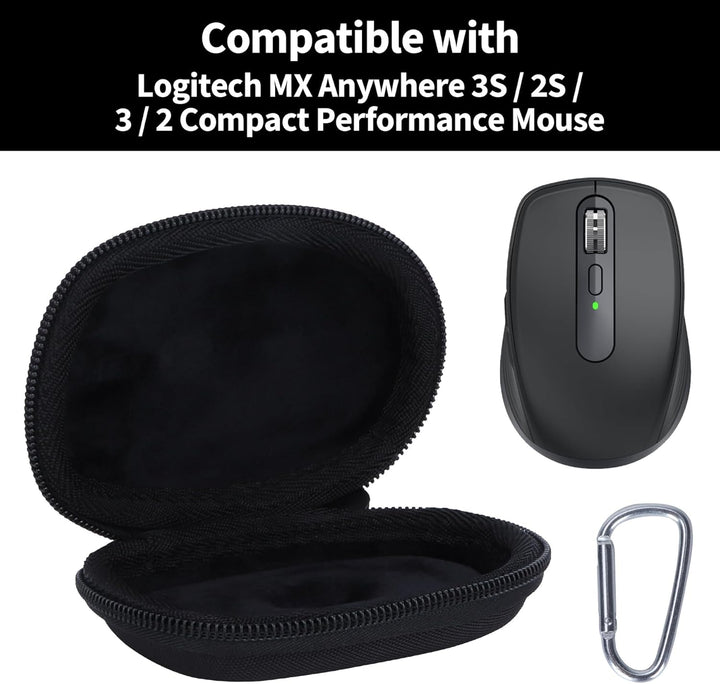 Peyyargo Hart Schutzhülle kompatibel mit Logitech MX Anywhere 3S 3 2S 2 Compact Maus Schwarz, Schwar