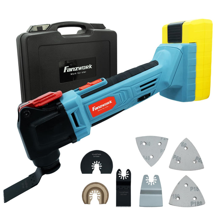 FANZTOOL 20V Akku Multifunktionswerkzeug mit EC-Motor, 3.2° Oszillationswinkel, LED-Beleuchtung, 6 G