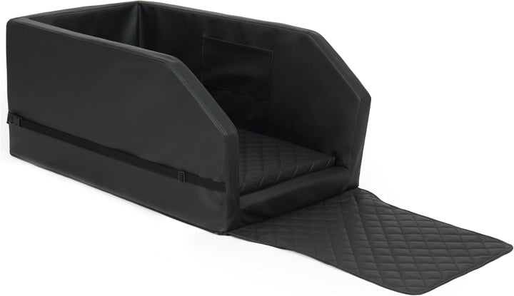 Autohundebett Hunde-Autositz Hundebett Rückbank Hundesitz Anschnallgurt 55x100 (Farbe: schwarz), sch