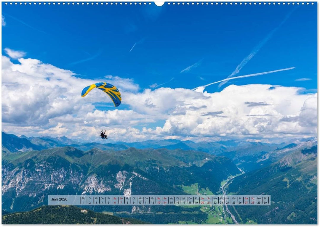 Paragliding - lautloses Schweben (Wandkalender 2026 DIN A2 quer), CALVENDO Monatskalender: Faszinier