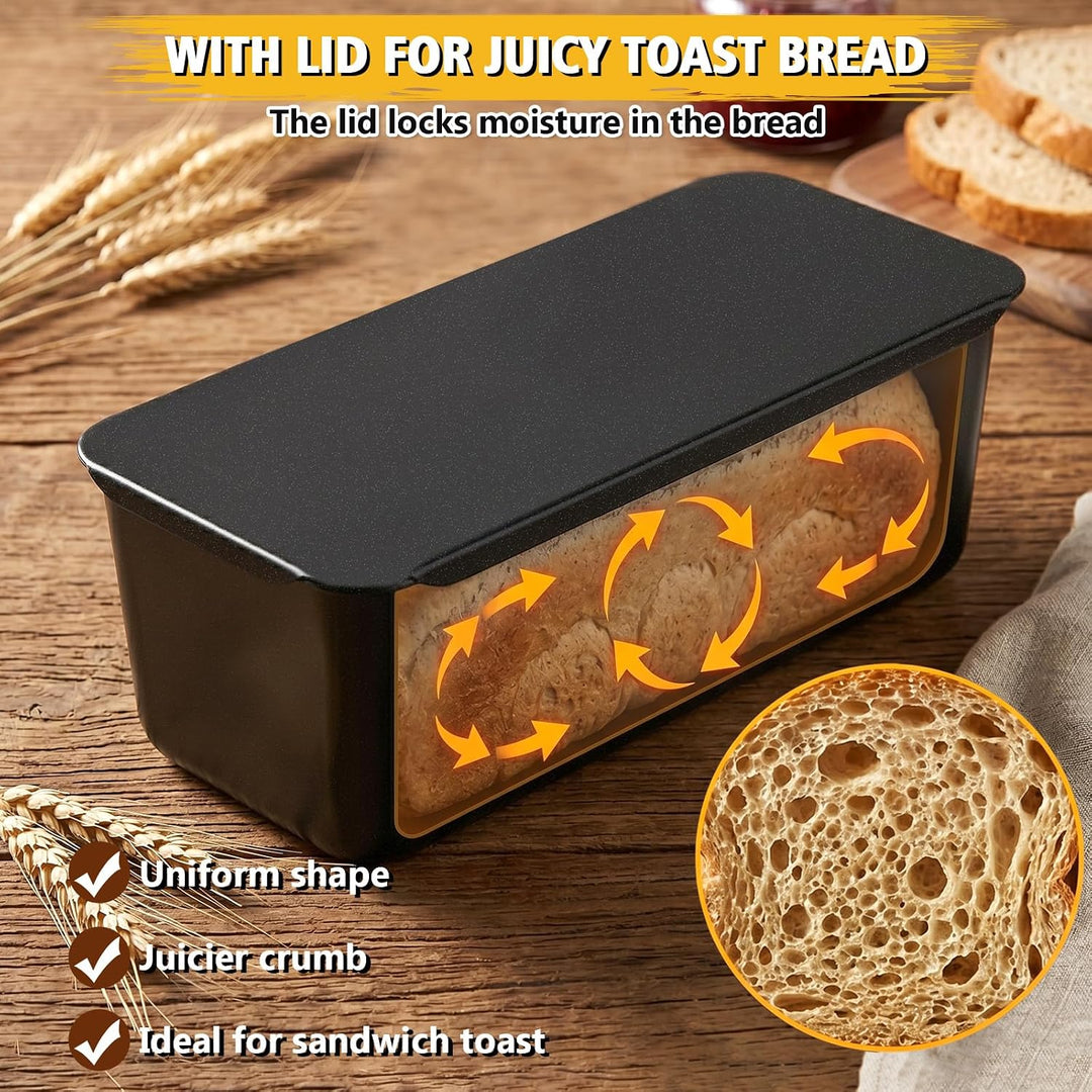 GFTIME Brotbackform mit Deckel 32 cm – Extra Hohe Kastenform für Toastbrot, Brotbackform aus Karbons