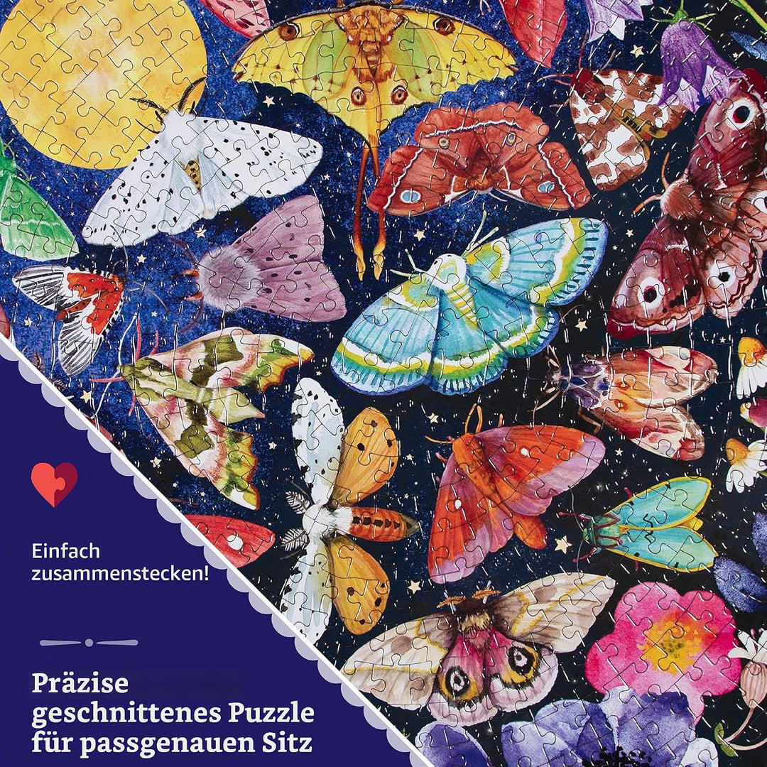 eeBoo EPZFMOT Piece &amp; Love: Motten-500 Teile Puzzle Butterfly Spiel, Black, 1 EA