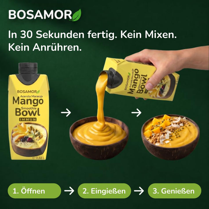 BOSAMOR Smoothie Bowl (Outdoor Set 6er Pack mit Schalen und Löffeln) Outdoor Set 6er mit Schalen und