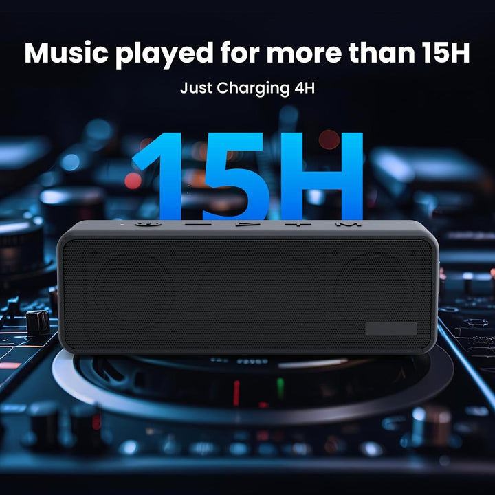 Raymate Bluetooth Lautsprecher Musikbox Tragbarer Bluetooth Box mit Lauter Stereo Sound, Satter Bass