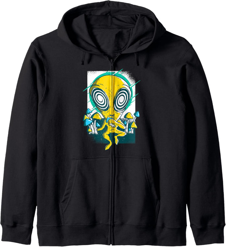 Alien Psychedelic Mushrooms UFO Space Design Kapuzenjacke