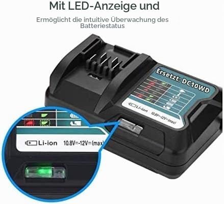 TPDL Ersatz Ladegerät für Makita DC10WD 10,8V/12V für Akku BL1015 BL1016 BL1021B BL1041B, FD05 DT03