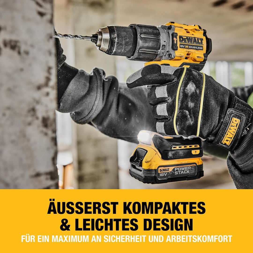 Dewalt 18V Akku-Schlagbohrschrauber DCD805NT (bürstenloser Motor, 2-Gang-Vollmetallgetriebe, mit LED