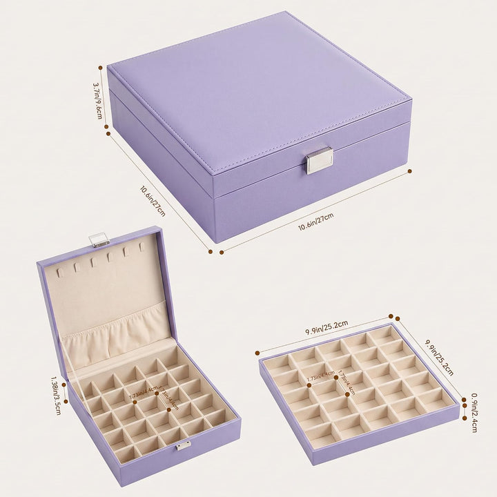 Frebeauty Ohrring-Organizer, klassische Schmuckschatulle, 50 Fächer, doppellagig, Schmuck-Aufbewahru