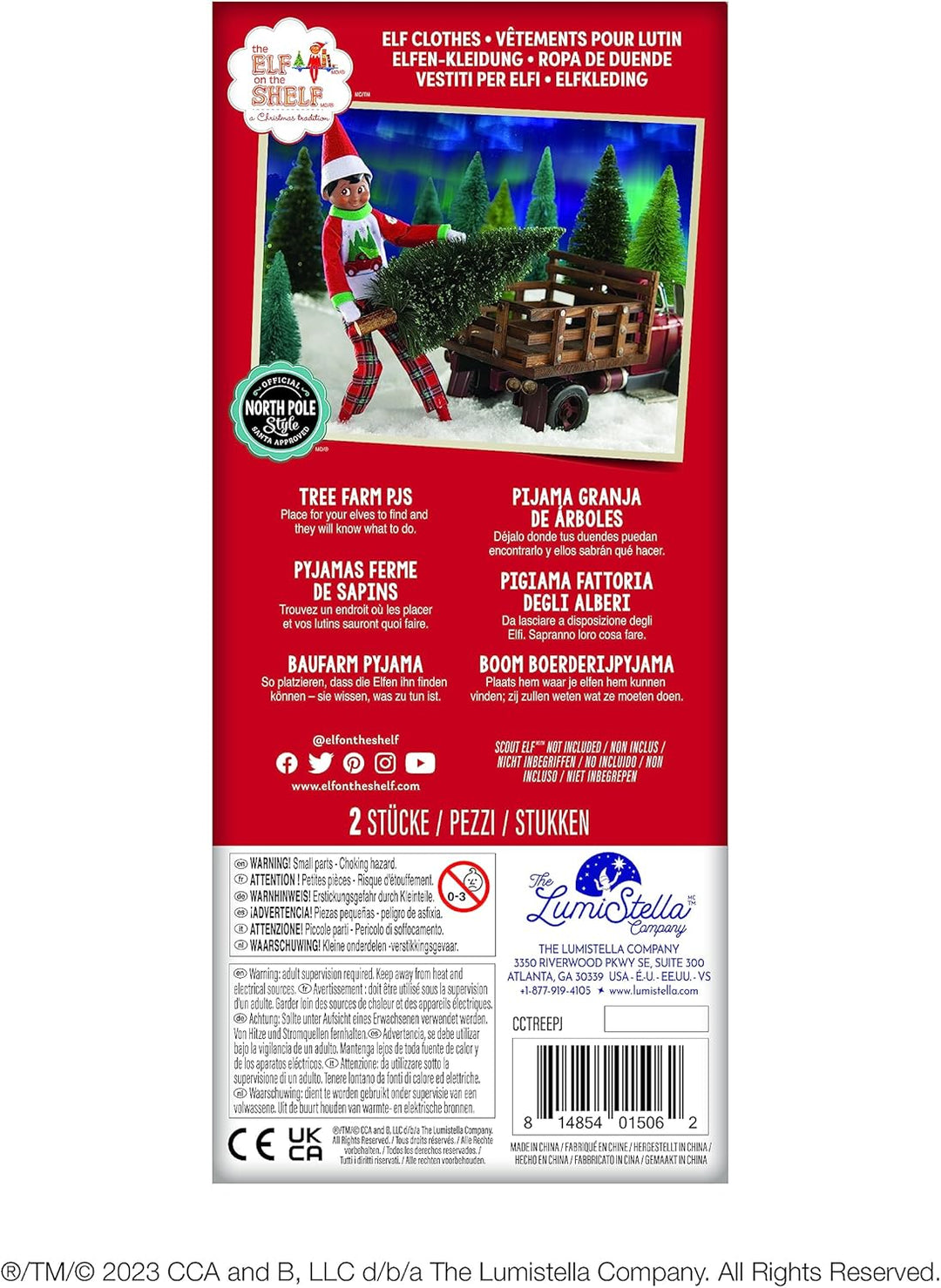 The Elf on the Shelf Claus Couture® Weihnachtsbaum Pyjama | Oberteil mit Weihnachtsbaum-Motiv & Kari