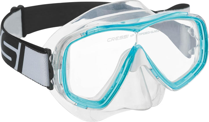 Cressi Estrella Jr - Maske zum Tauchen und Schnorcheln Transparent/Aquamarin Maske, Transparent/Aqua