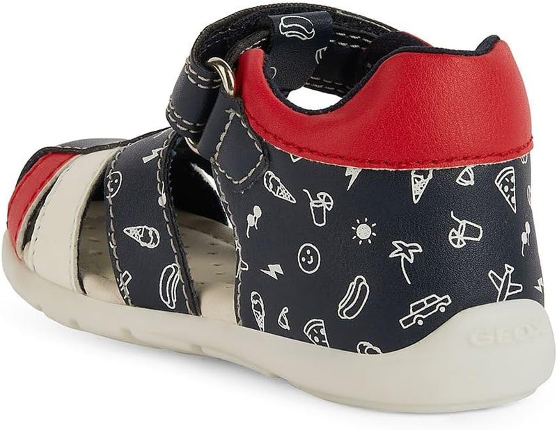 Geox Baby-Jungen B Elthan Boy C Erste Schritte 18 EU Navy Red, 18 EU Navy Red
