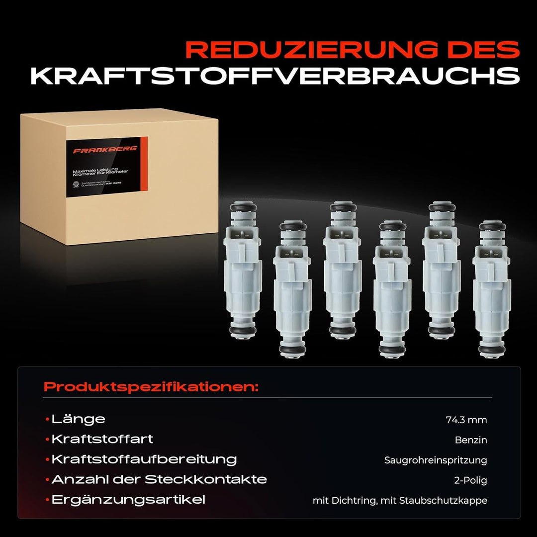 Frankberg 6x Einspritzventil Einspritzdüse Injektor Mit Dichtung Kompatibel mit Park Avenue 3.8 Supe