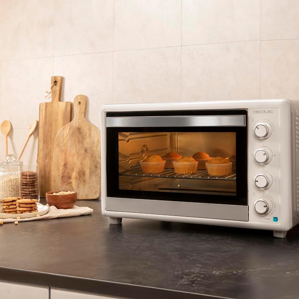 Cecotec Tischkonvektionsofen 60 Liter Bake&Toast 6090 White Gyro. 2200 W, Innenbeleuchtung, 12 Funkt