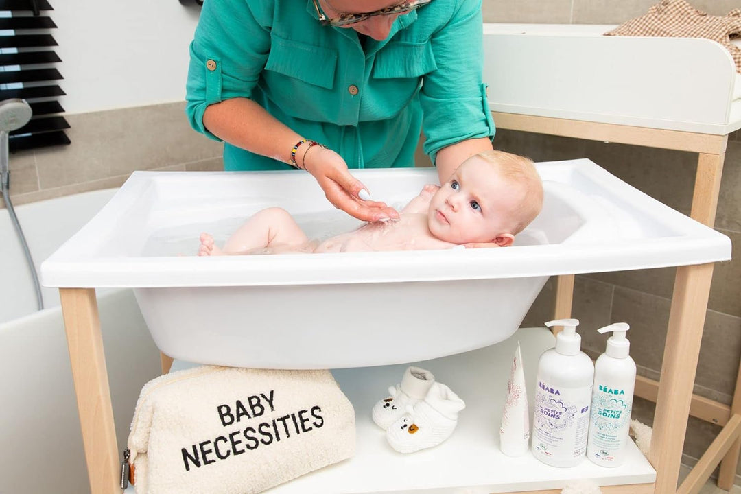 Chilldhomme, Wickeltisch mit Badewanne, Räder erleichtern das Verschieben, Wechseleinheit, robust, o