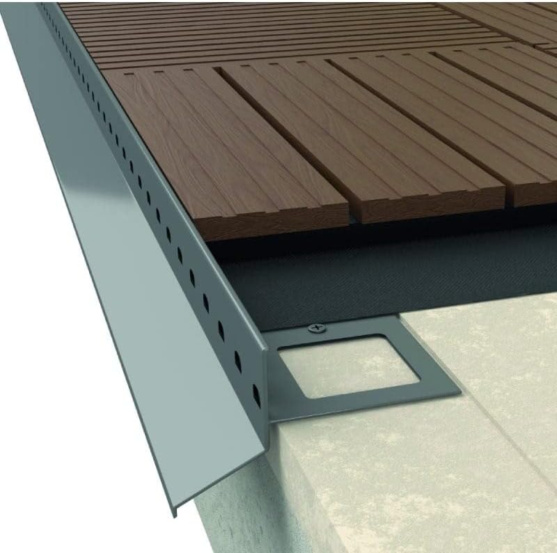 Renoplast® Aluminium Ecke 90° für Traufprofil D25 Braun | Fertigstellung von Terrassen und Balkonen