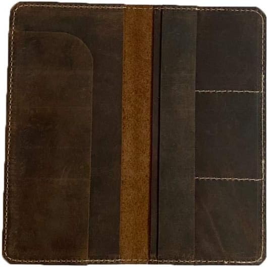 Echtes Luxusleder, handgefertigt, rustikaler Vintage-Stil, Passschutz, Kreditkartenhalter, Feldnotiz
