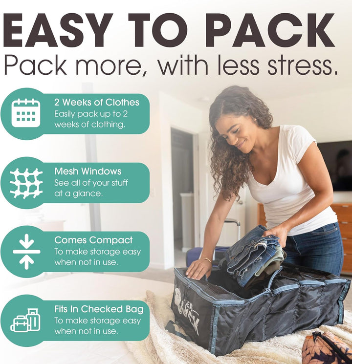 Pack Gear Hängekoffer-Organizer, Standard-Gepäck-Organizer zum Aufhängen, passt in jeden Handgepäck-