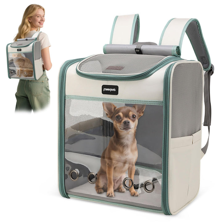 ALLSOPETS Katzenrucksack grosse Katzen, Faltbarer Hunde- und Katzen Rucksack, Atmungsaktive Tragetas