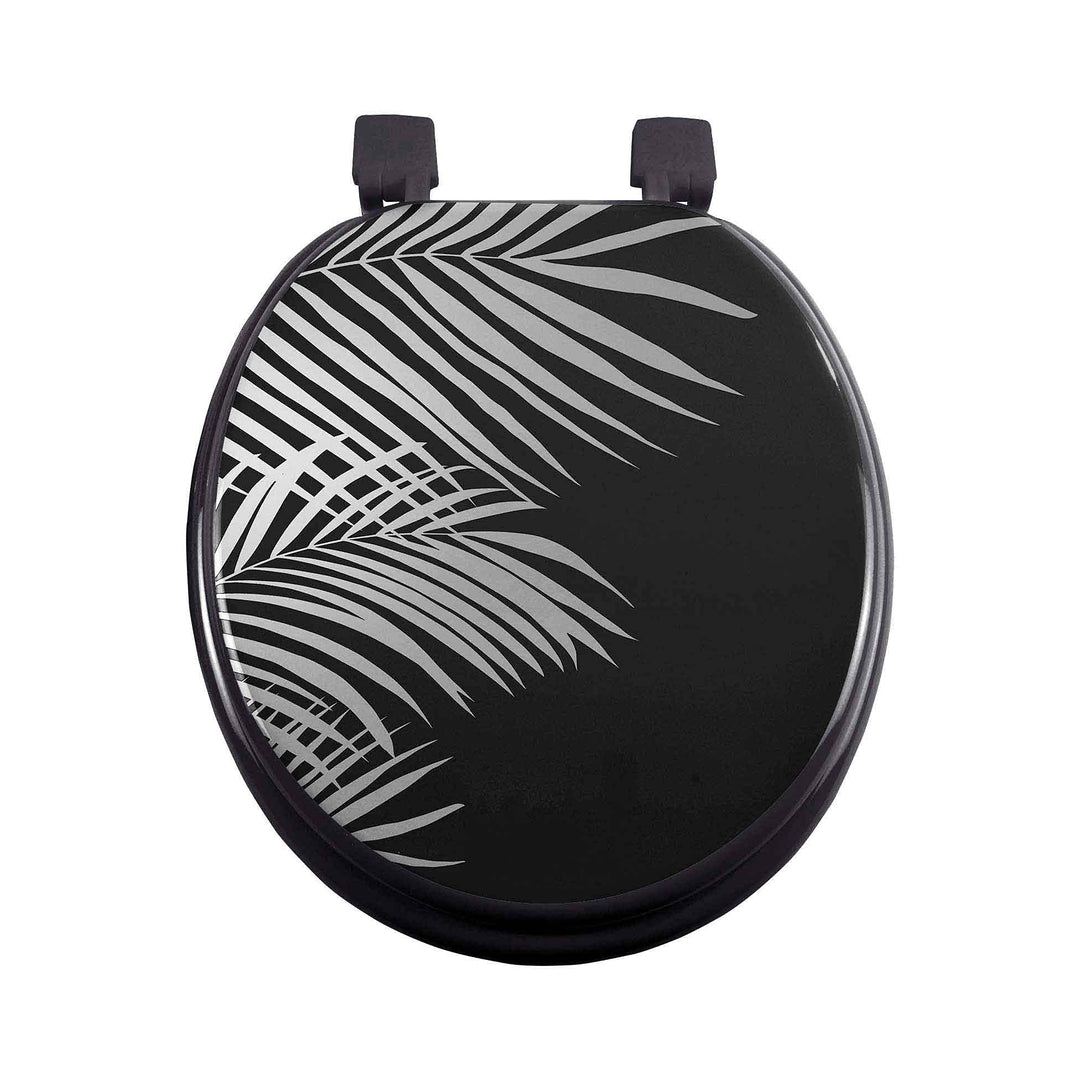 Douceur d'Intérieur 1801316 Orbella WC-Sitz, Schwarz/Silber, 37 x 47 cm WC-Sitz Schwarz / Silber, WC