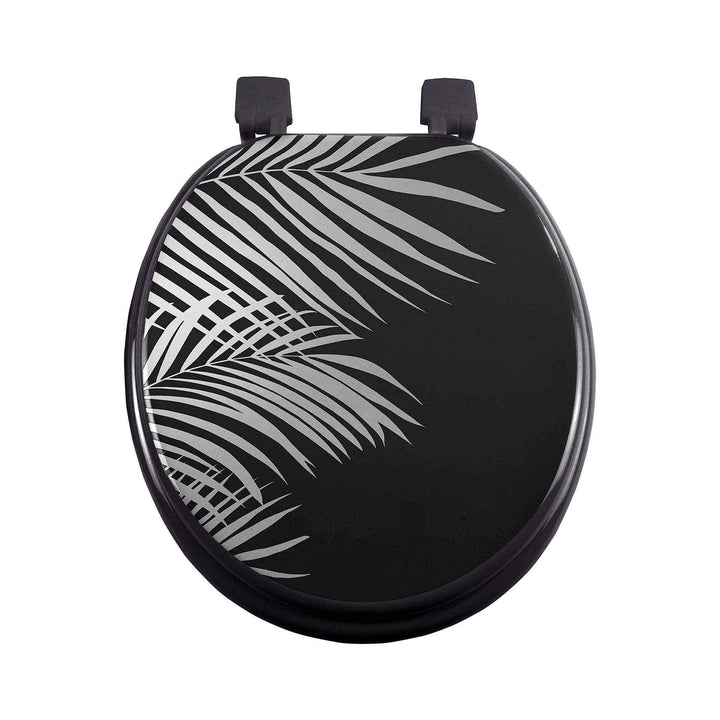 Douceur d'Intérieur 1801316 Orbella WC-Sitz, Schwarz/Silber, 37 x 47 cm WC-Sitz Schwarz / Silber, WC