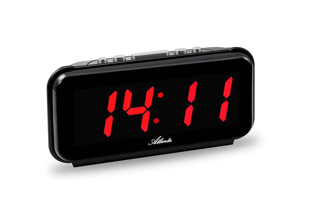 Atlanta Digitalwecker mit grosser LED Leuchtanzeige 3 Alarme Nachtdimmung Stromanschluss - 2608/1 (R