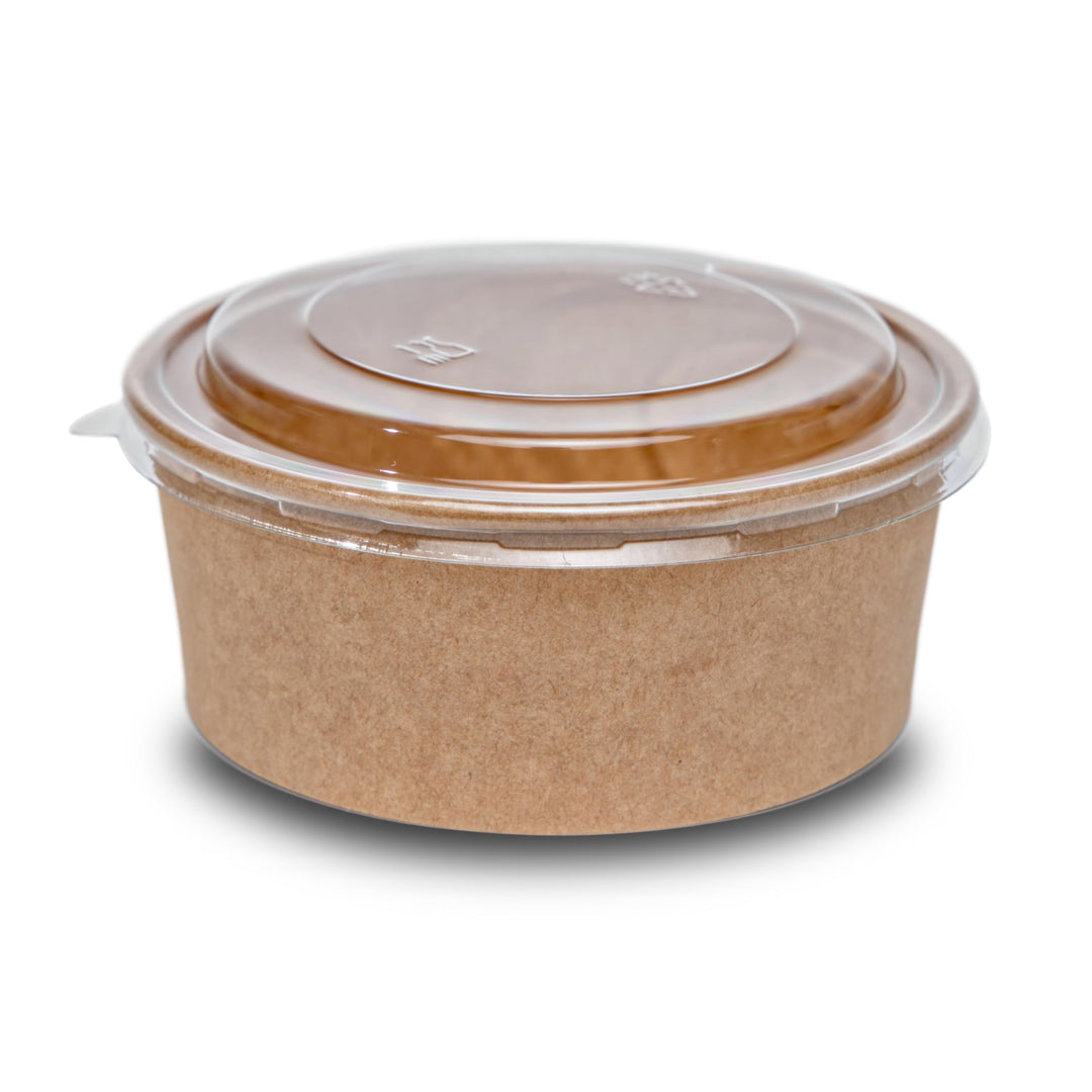 Commerline 1100ml Bio Salatschale Salatschalen | 150 Stk. Salat Schale Schalen Bowl Einweg mit Decke