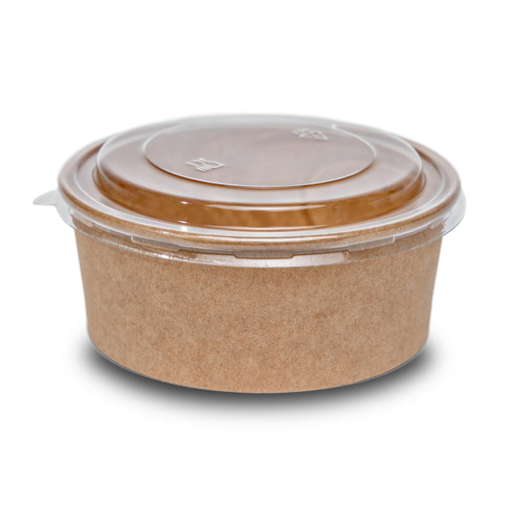 Commerline 1100ml Bio Salatschale Salatschalen | 150 Stk. Salat Schale Schalen Bowl Einweg mit Decke